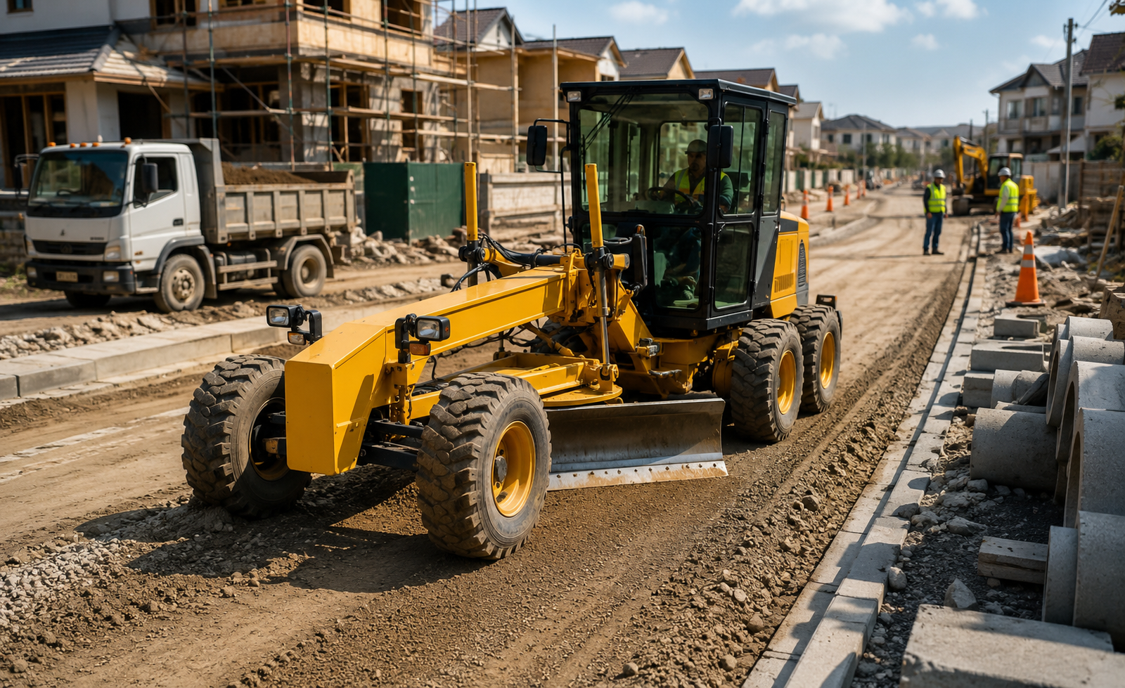 Compact motor grader