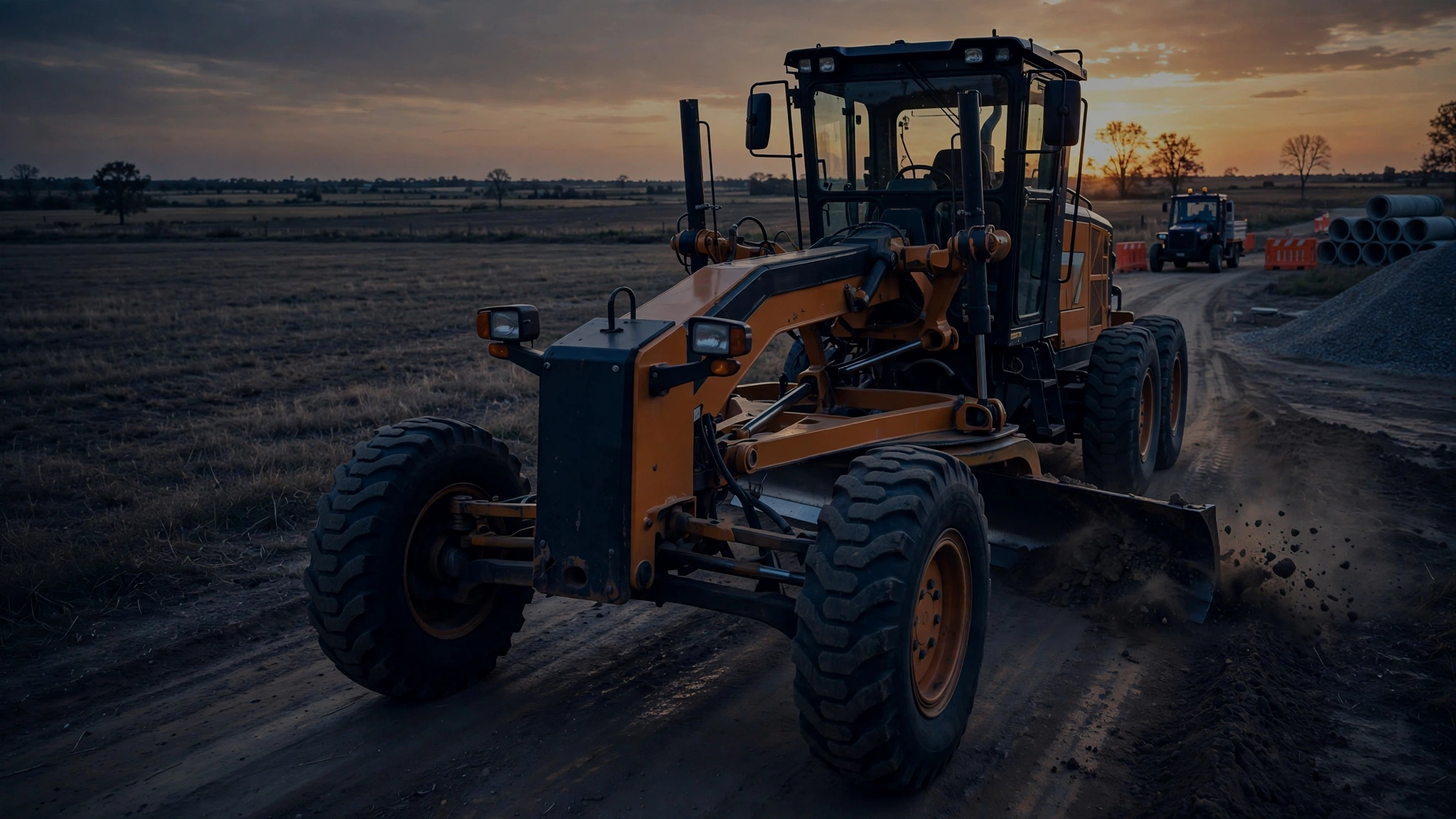 motorgrader on job site
