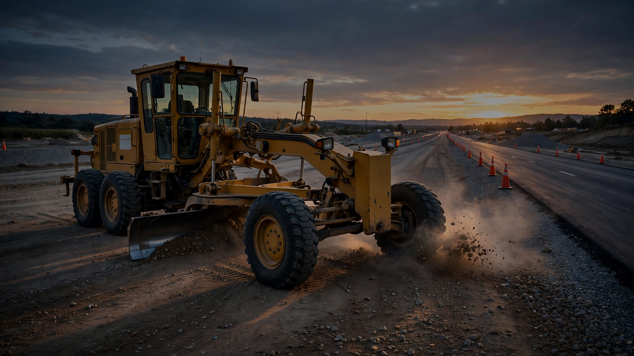 motorgrader on job site