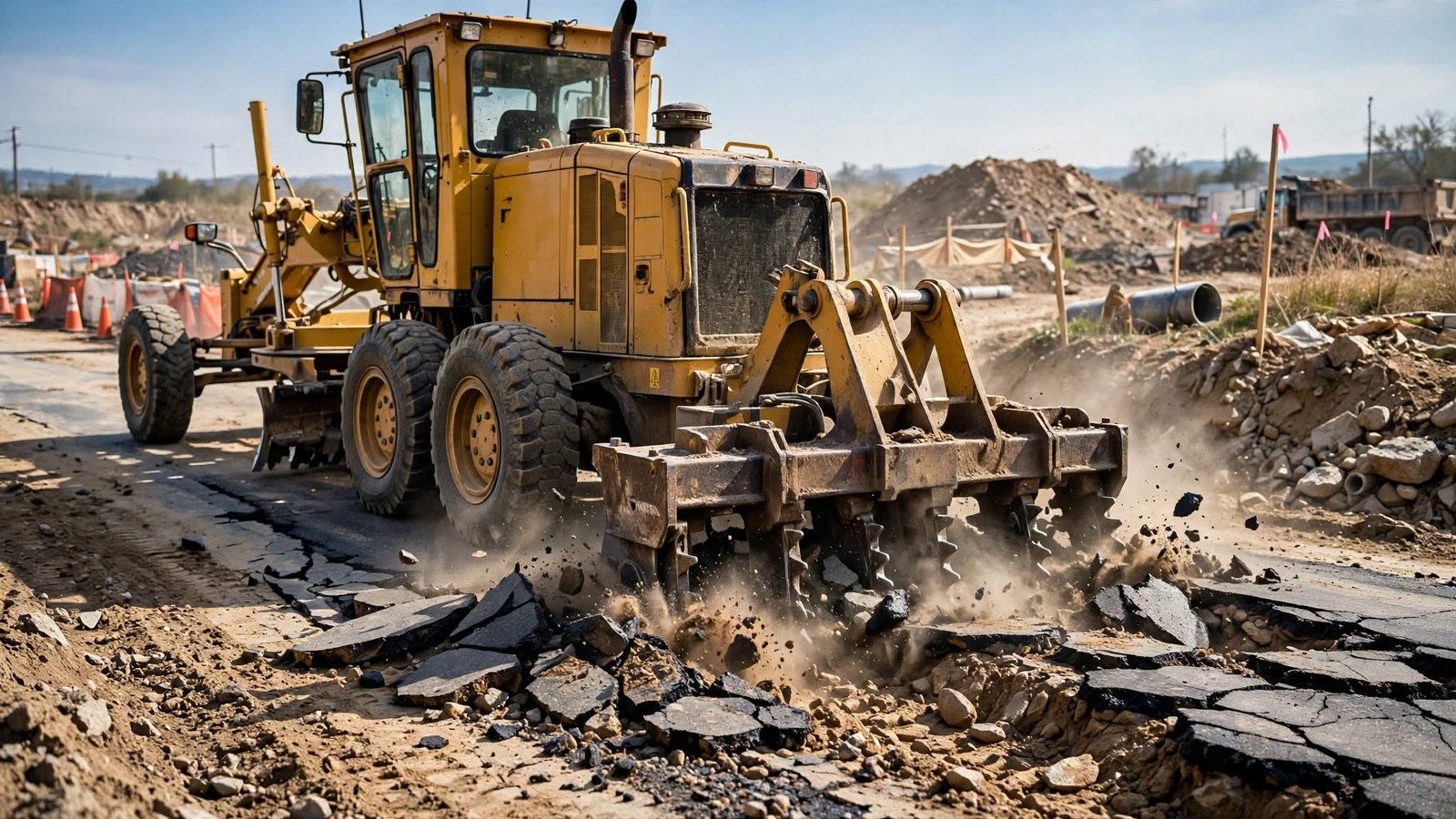 motor grader scarifier attachment uses