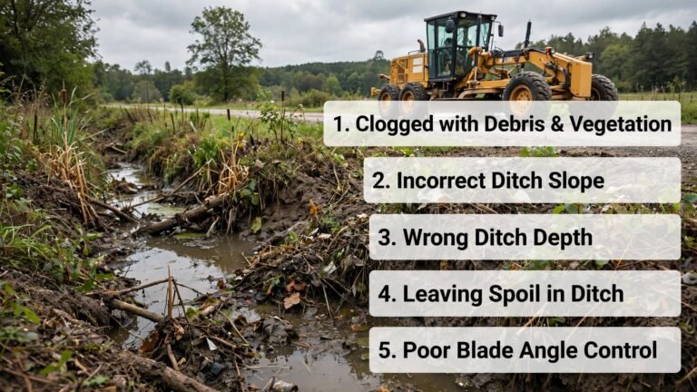 Motor Grader Ditch Cleaning Problems: 5 Causes of Poor Drainage on Your Road