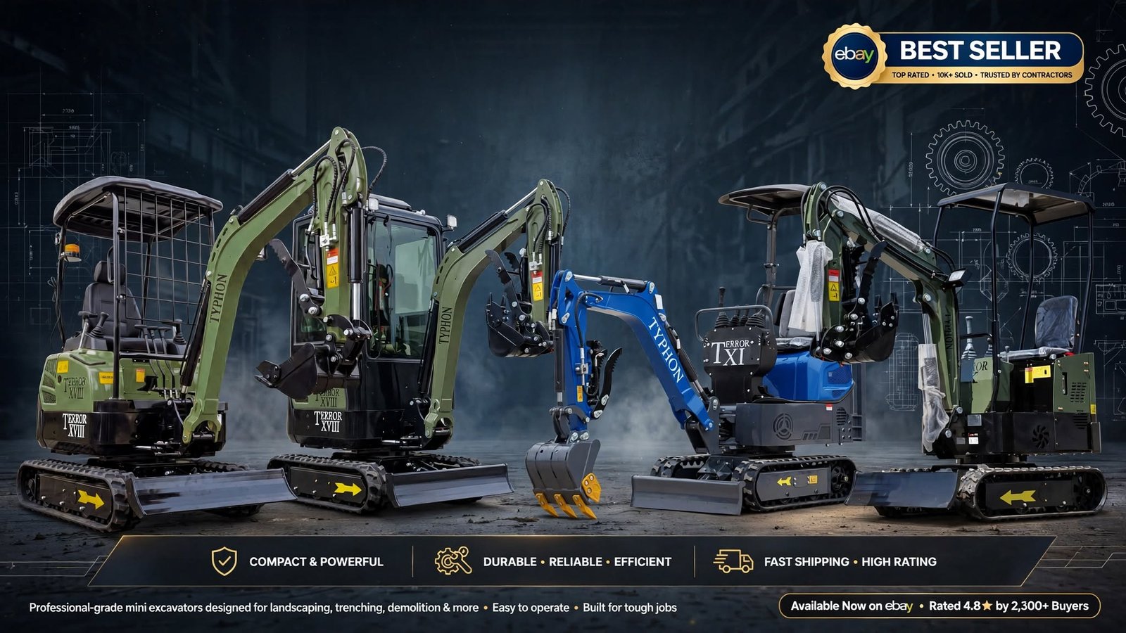 TYPHON Mini Excavators: 6 Best Sellers Dominating eBay Sales